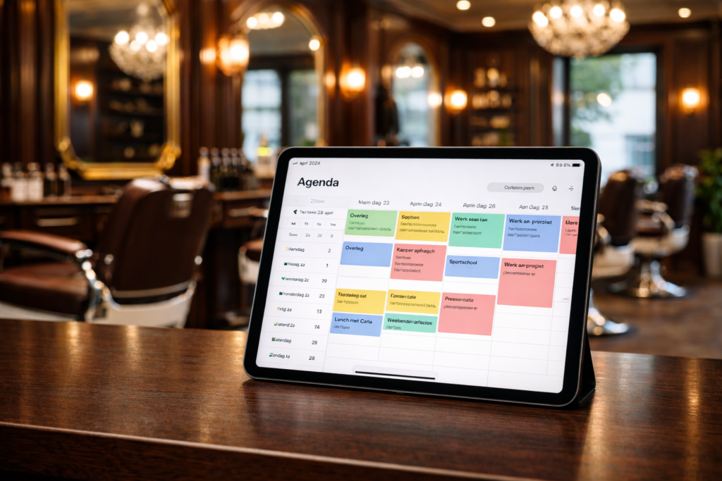 ipad agenda in stijlvolle barbershop